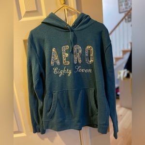 Aeropostale blue hooded pullover sweatshirt